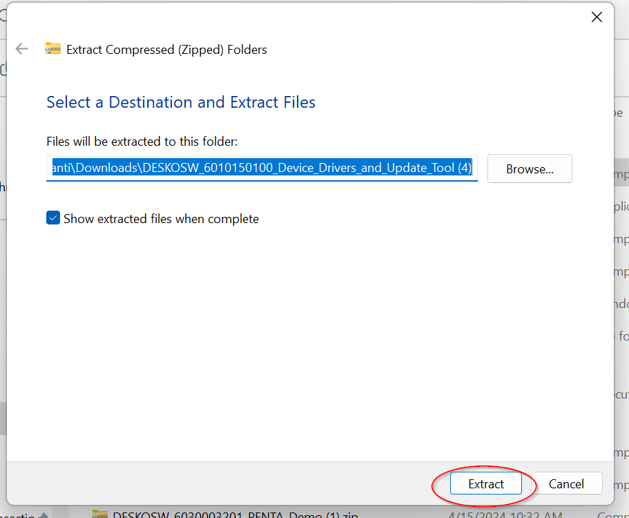 Extract Zipfile