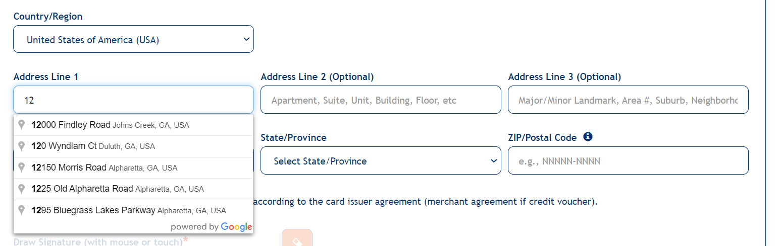 make A Payment page