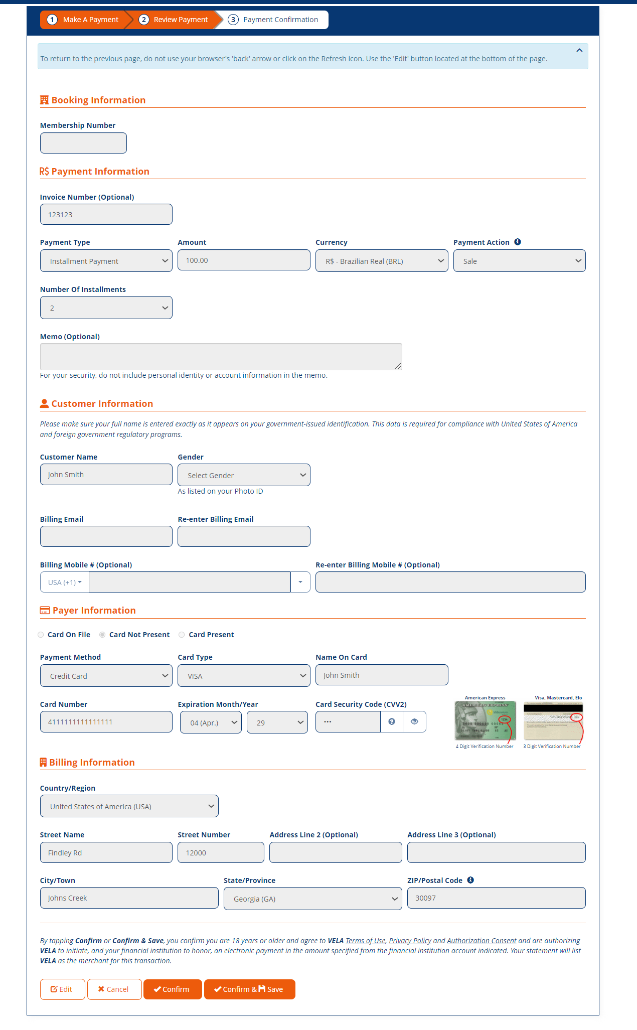 Review Payment