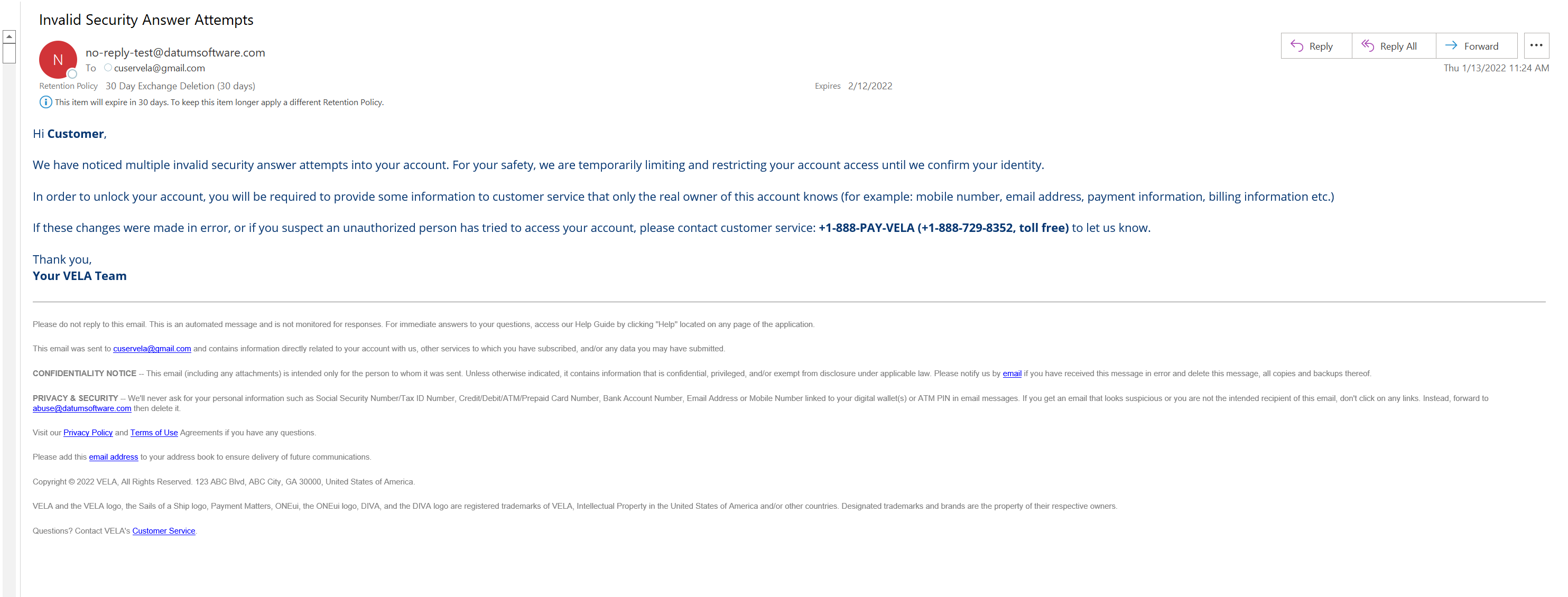 Invalid Security Answer Attempts